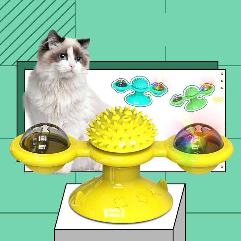 PurrSpin Fun Cat Suction-cup Rotating Toy - Creative Design, Safe Material, Interactive Play