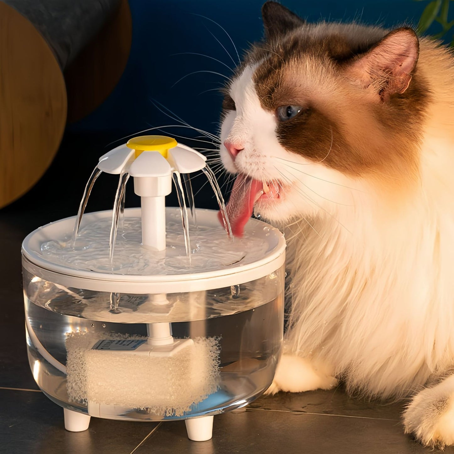 PurrFlow Automatic Circulating Cat Water Fountain - Flower-like Outlet, Filtration System, Quiet Operation