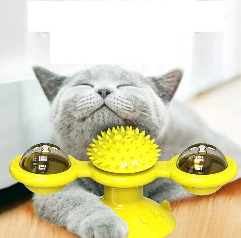 PurrSpin Fun Cat Suction-cup Rotating Toy - Creative Design, Safe Material, Interactive Play