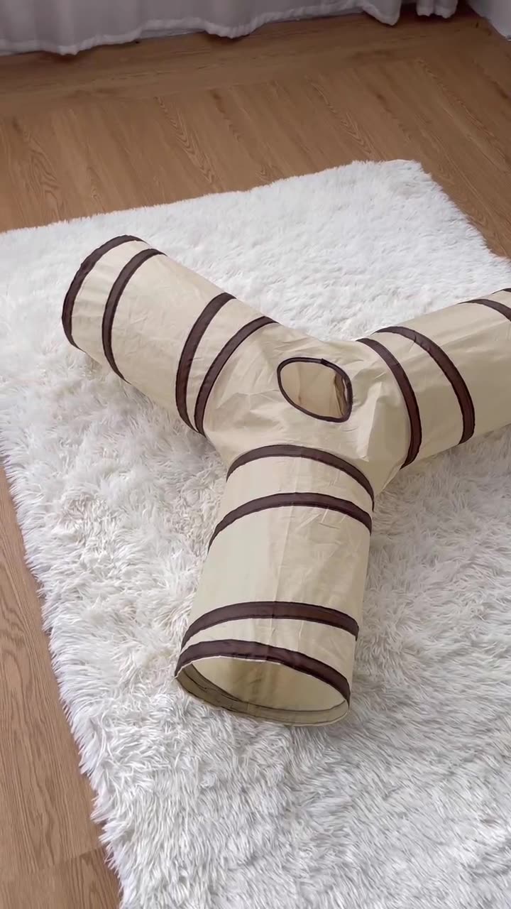 PawPlay Fun Tri-way Tunnel Toy for Cats - Unique Design, Multiple Play Modes, Safe Material