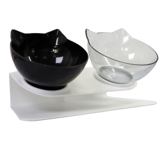 Cat-Ear Shaped Feeding Set - Stylish, Non-Toxic, and Elevated Cat Bowls with Stand for Food and Water - Perfect for Cats of All Sizes