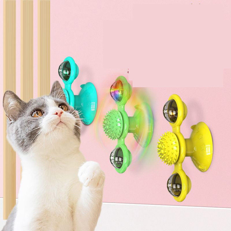 PurrSpin Fun Cat Suction-cup Rotating Toy - Creative Design, Safe Material, Interactive Play