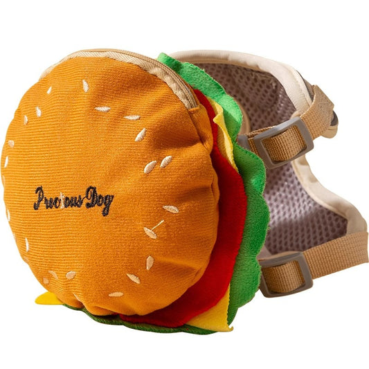 BurgerBark Adorable Burger-shaped Dog Harness and Leash Set - Comfortable, Safe, Eye-catching Design