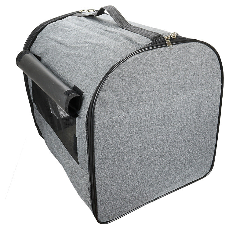 PawJourney Portable Gray Pet Travel Bag - Simple Design, Ventilated, Safe