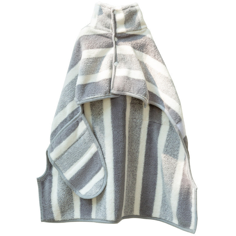 PawDry Quick-drying Striped Dog Bathrobe - Absorbent, Comfortable, Easy to Use