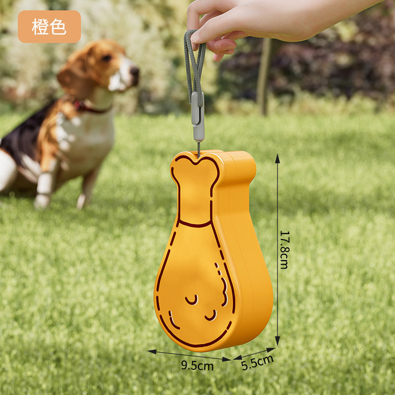 PawTrek Portable Chicken-leg Shaped Dog Food and Water Bowl - Fun Design, Practical Function, Safe Material