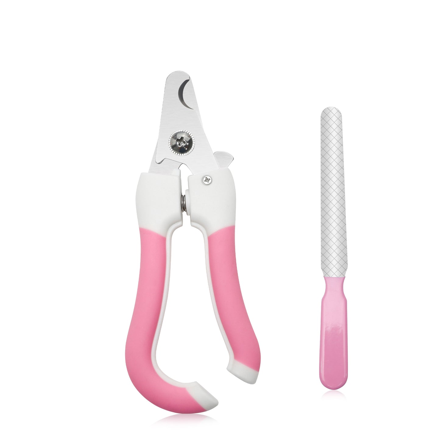 Pet Nail Clipper Set - Anti-Cut Quick Design, Moon-Shaped Blade, Durable & Safe for Dogs and Cats - Pink/Blue (Small/Large Size Options)