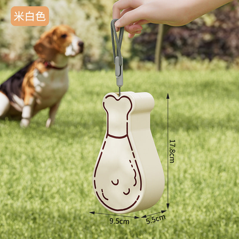 PawTrek Portable Chicken-leg Shaped Dog Food and Water Bowl - Fun Design, Practical Function, Safe Material