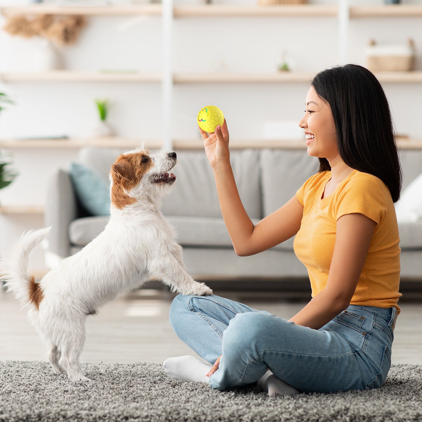 PawIQ Smart Interactive Dog Toy Ball - Fun Design, Intelligent Movement, Safe Material