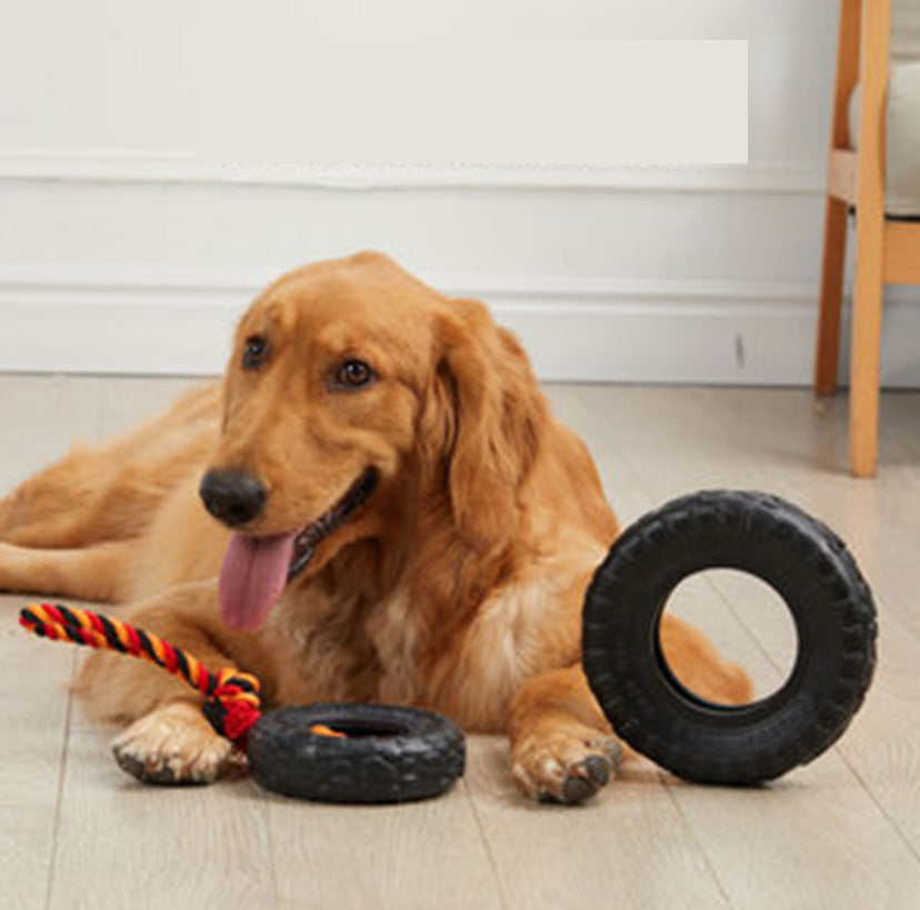 TireTuff Durable Tire-shaped Dog Toy - 15.3 cm Diameter, Wear-resistant, for Interactive Play