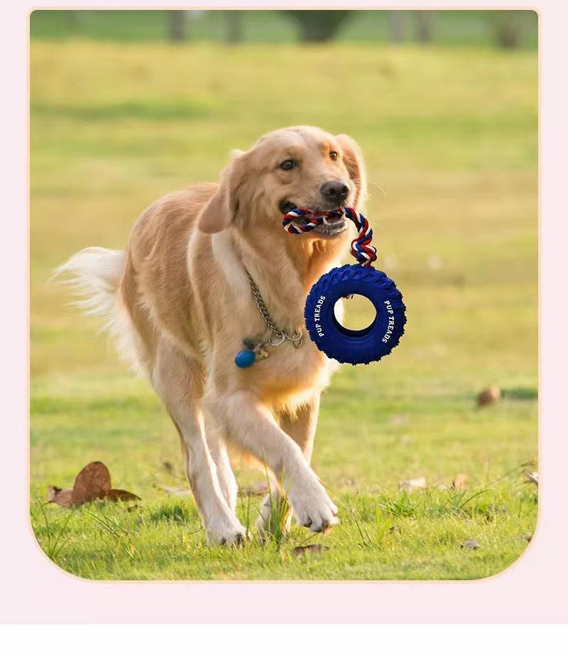 TireTuff Durable Tire-shaped Dog Toy - 15.3 cm Diameter, Wear-resistant, for Interactive Play