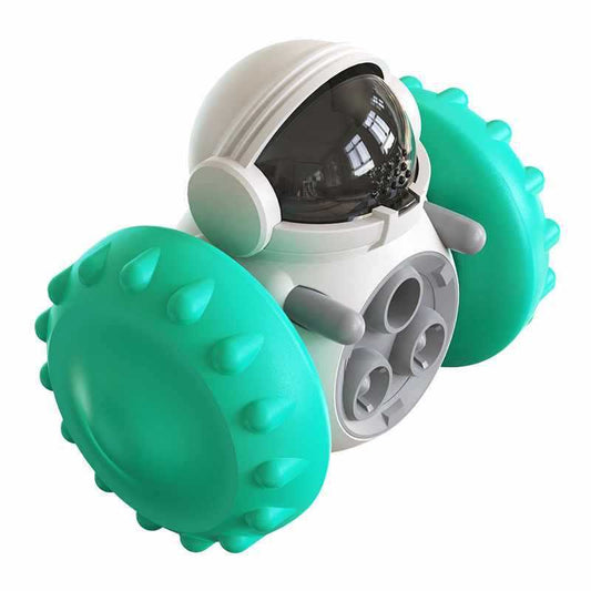 Cosmic Chow Astronaut-Themed Pet Treat Dispenser Toy - Interactive Feeding for Cats and Dogs, Non-Toxic Rubber