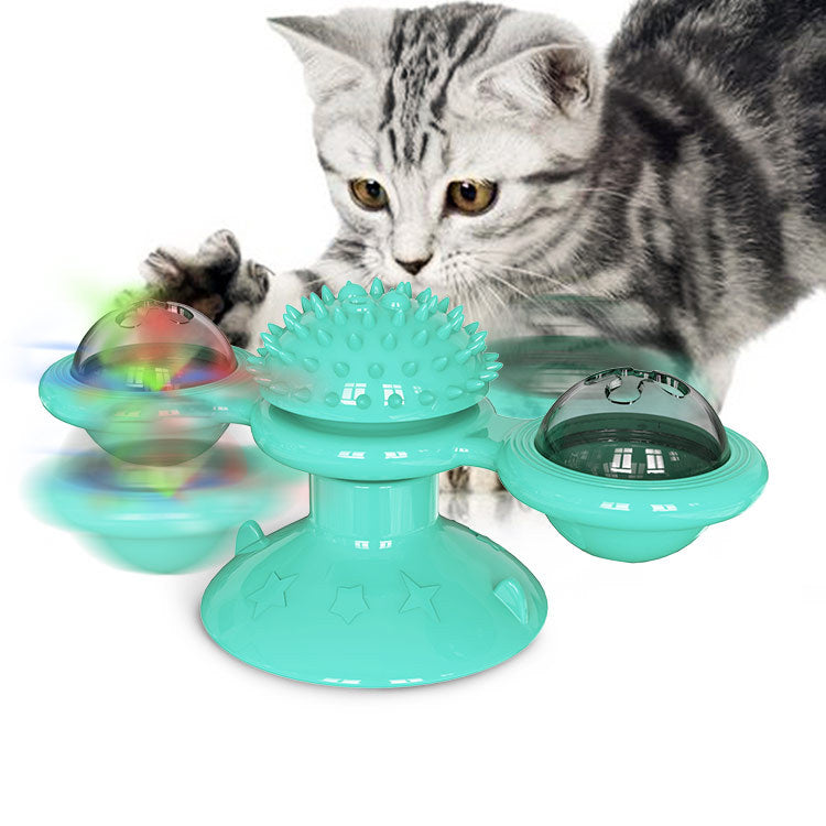 PurrSpin Fun Cat Suction-cup Rotating Toy - Creative Design, Safe Material, Interactive Play