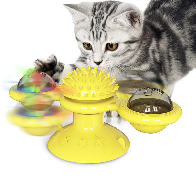 PurrSpin Fun Cat Suction-cup Rotating Toy - Creative Design, Safe Material, Interactive Play