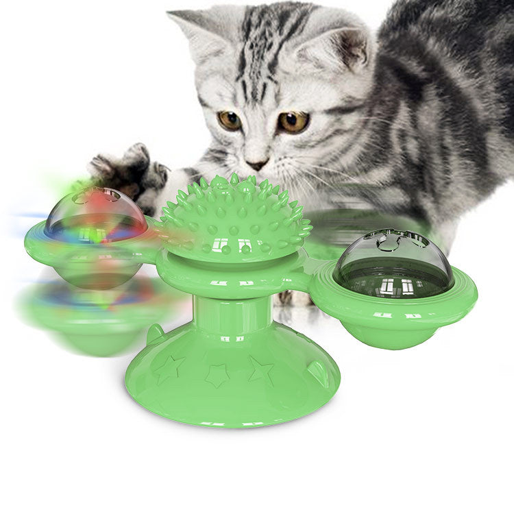 PurrSpin Fun Cat Suction-cup Rotating Toy - Creative Design, Safe Material, Interactive Play