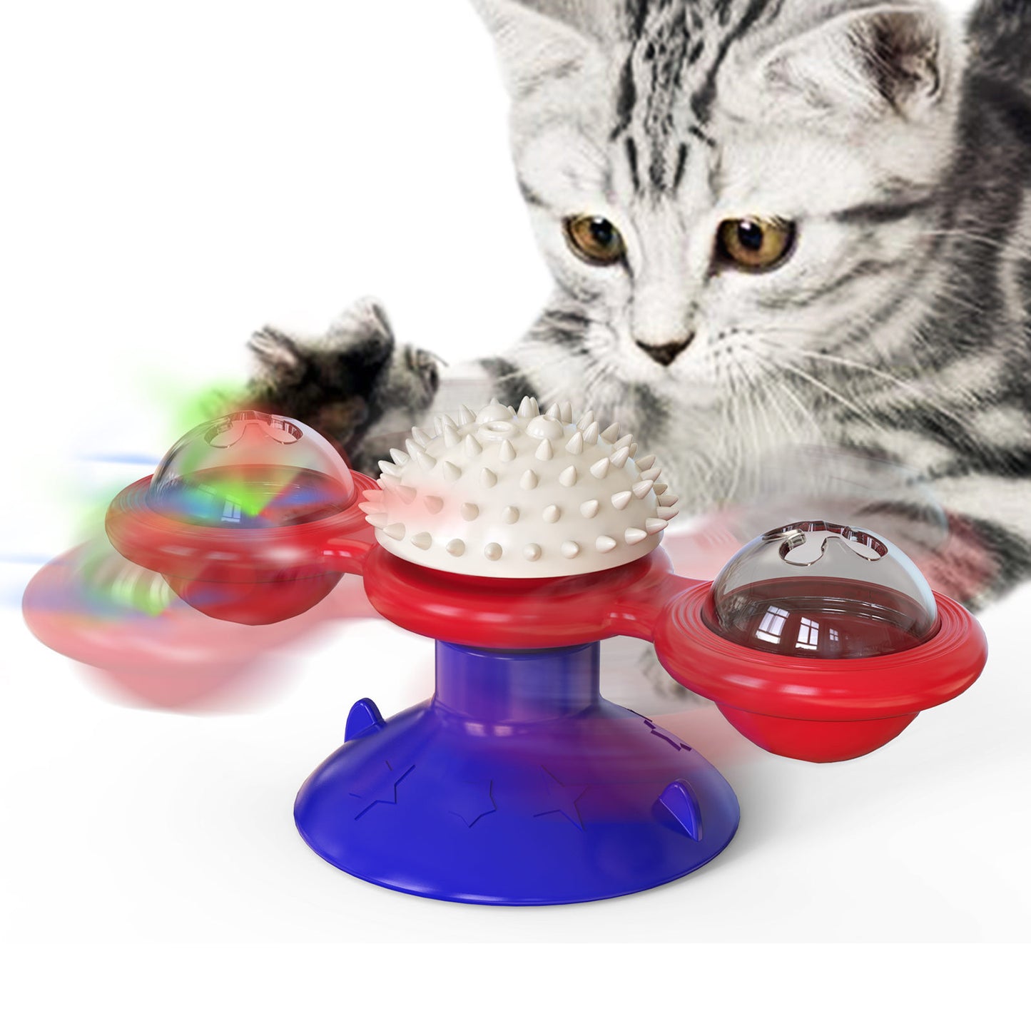 PurrSpin Fun Cat Suction-cup Rotating Toy - Creative Design, Safe Material, Interactive Play